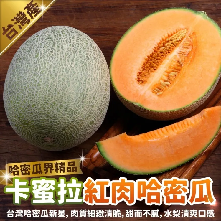 【WANG 蔬果】卡蜜拉紅肉哈密瓜2顆x1盒(4.5斤/盒_果農直配) 歷史價格詳細信息