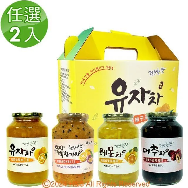《柚和美》韓國蜂蜜茶任選禮盒(1kg/2入) 歷史價格詳細信息