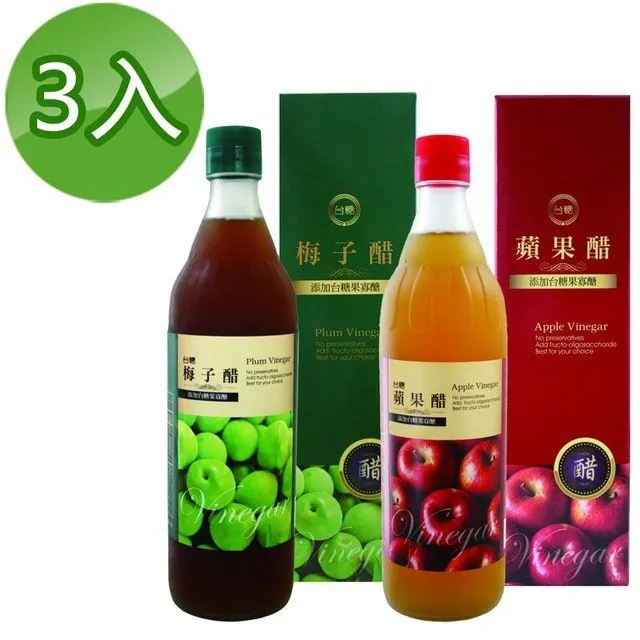 【台糖】水果醋600ml(蘋果/梅子/鳳梨/蔓越莓)各1瓶 歷史價格詳細信息