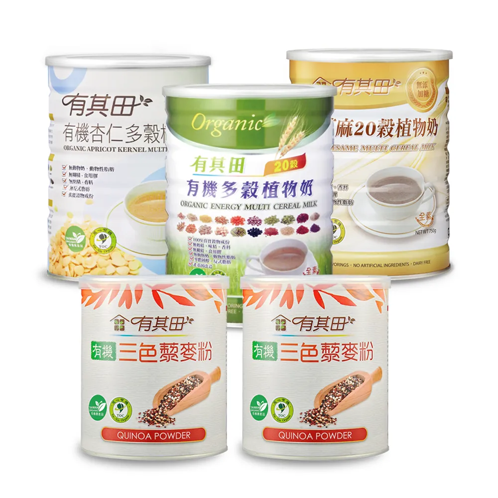 有其田 有機三色藜麥粉(210g/罐)x5罐組 禮盒組 免運 膳食纖維 歷史價格詳細信息