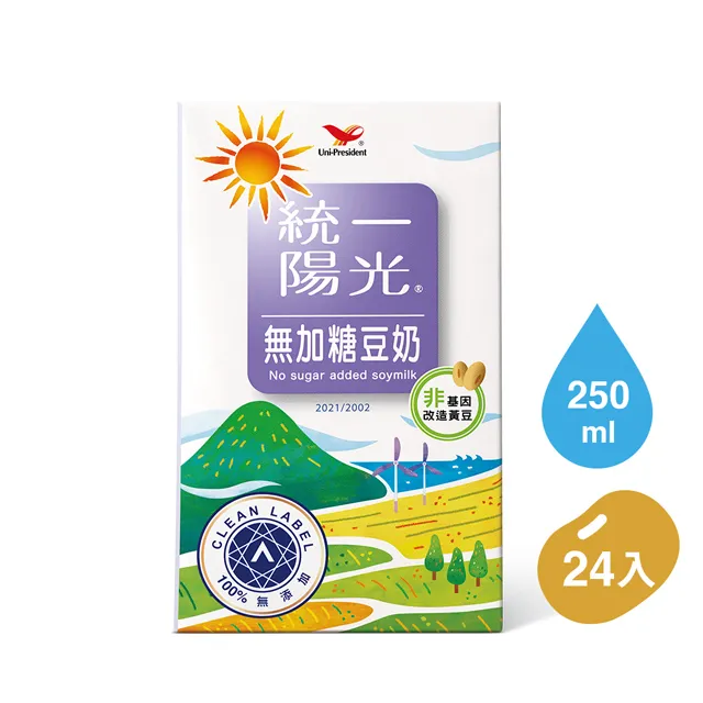 統一陽光無加糖豆奶 250ml毫升 x 6BOTTLE瓶【家樂福】 歷史價格詳細信息