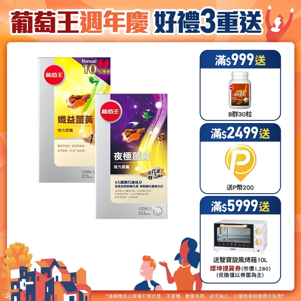 葡萄王 日夜代謝窈窕組(孅益薑黃100粒+夜極薑黃100粒) 歷史價格詳細信息