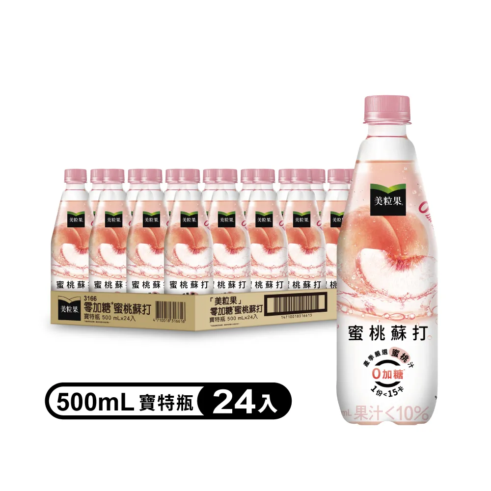 【Minute Maid 美粒果】零加糖蜜桃蘇打寶特瓶500ml(4入/組) 歷史價格詳細信息