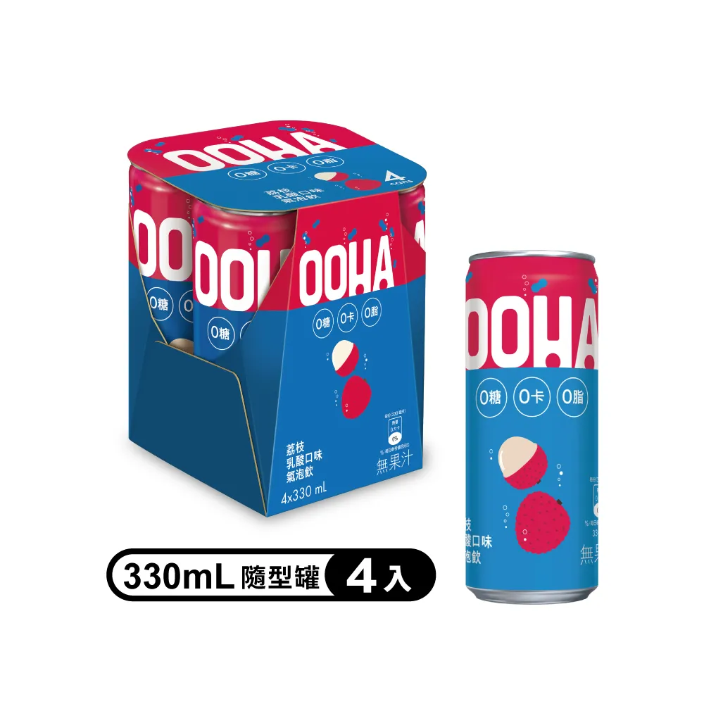 【OOHA】氣泡飲 荔枝乳酸 易開罐330ml x24入/箱 歷史價格詳細信息