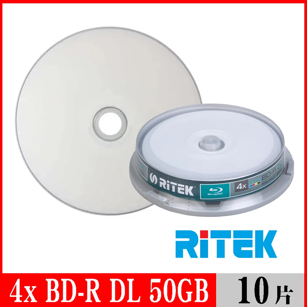 RiTEK 錸德 4x BD-R DL 藍光燒錄片 50GB 原廠10片裝 歷史價格詳細信息