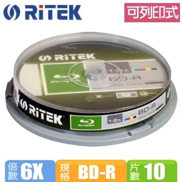 RITEK錸德 6X BD-R 25GB 藍光片 X版/10片布丁桶裝 歷史價格詳細信息