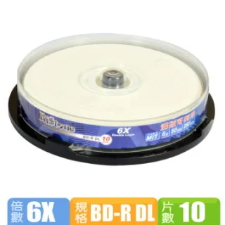 RiStone 6x BD-R DL 藍光燒錄片 50GB 可列印 原廠10片裝 歷史價格詳細信息