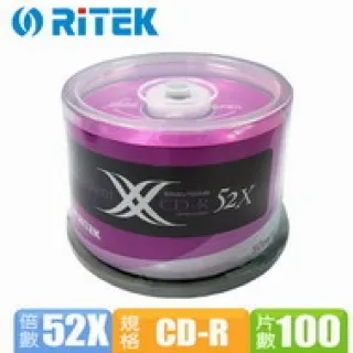 錸德RiTEK X系列 52X CD-R 700MB 光碟片 (50片裸縮) 歷史價格詳細信息