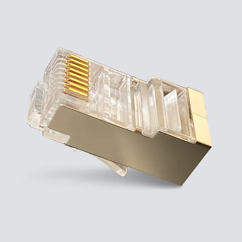 RJ45金屬外殼屏蔽水晶頭RJ45 網線接頭    ( 50個一拍 ) 歷史價格詳細信息