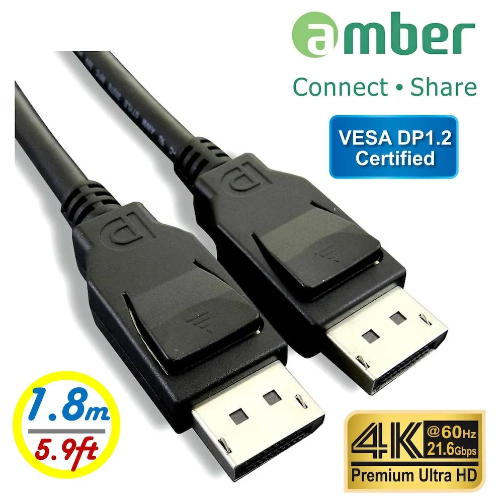 amber VESA DisplayPort 1.2 Specifications.DP male to DP male;3m（9.8ft） 歷史價格詳細信息