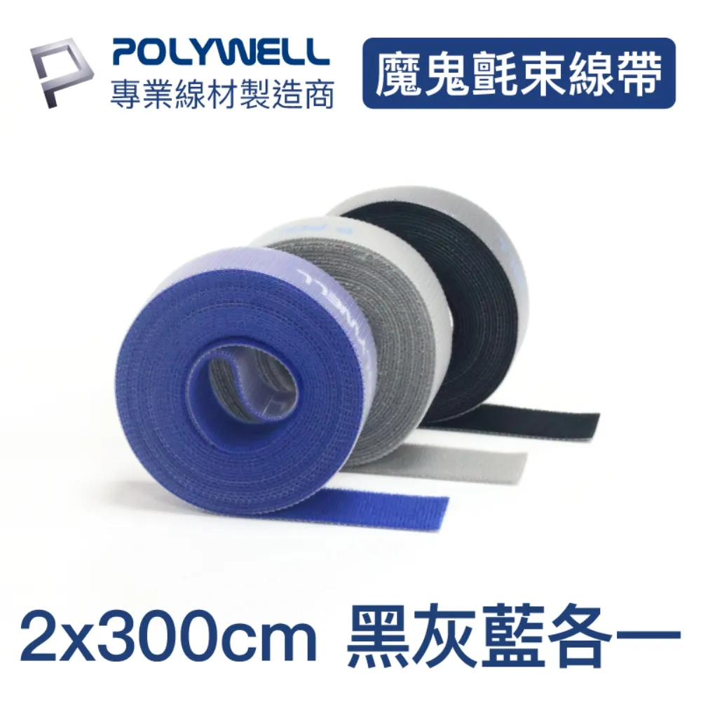POLYWELL 魔鬼氈束線帶 藍色 2x500cm/ 同色三入 歷史價格詳細信息