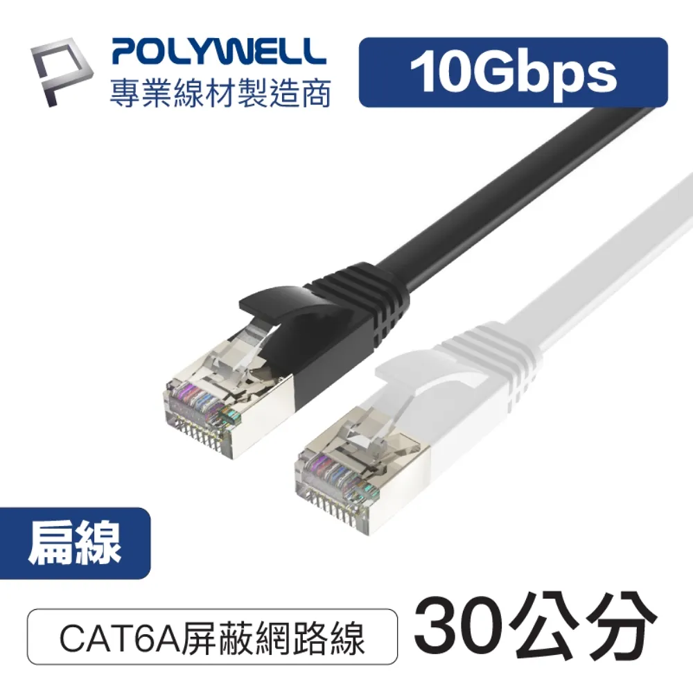 POLYWELL CAT6A 高速網路扁線 50公分 歷史價格詳細信息