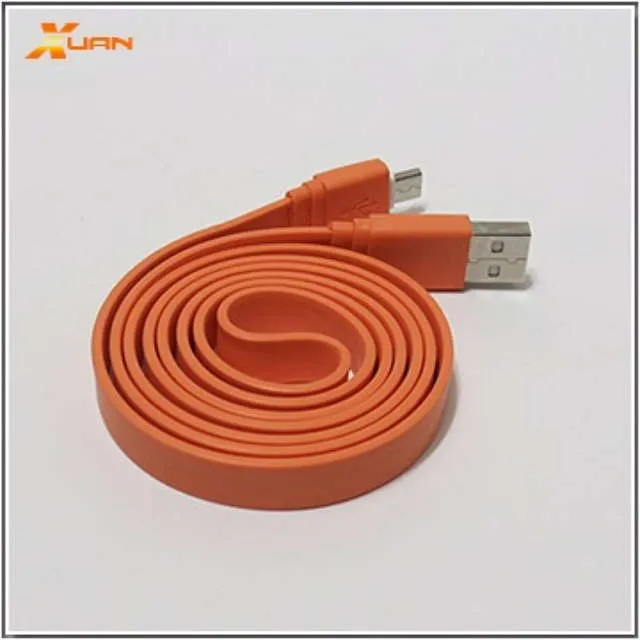 彩色大麵條扁線-Micro USB通用傳輸充電線（黃色） 歷史價格詳細信息