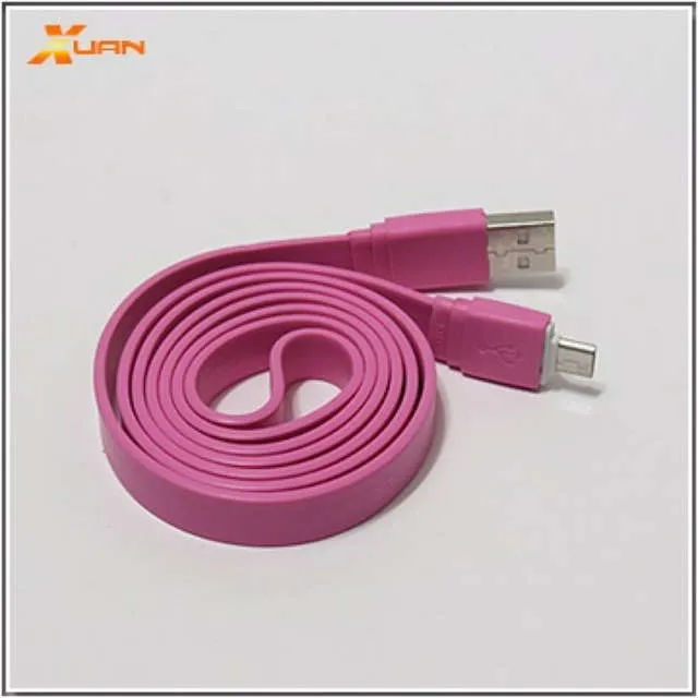 彩色大麵條扁線-Micro USB通用傳輸充電線（黃色） 歷史價格詳細信息