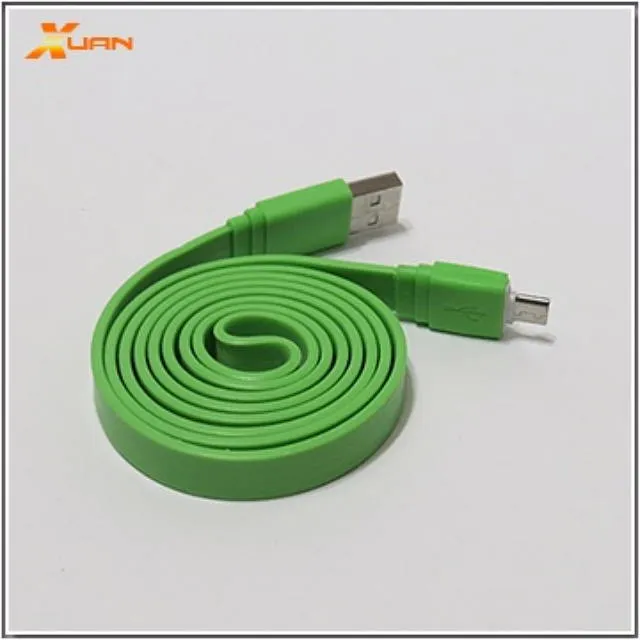 彩色大麵條扁線-Micro USB通用傳輸充電線（黃色） 歷史價格詳細信息