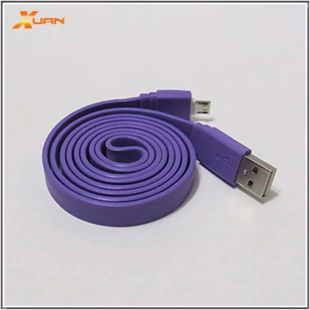 彩色大麵條扁線-Micro USB通用傳輸充電線（黃色） 歷史價格詳細信息