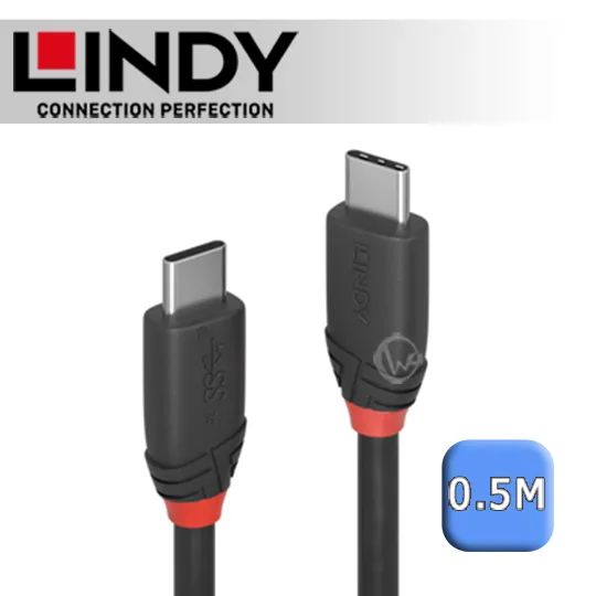 LINDY 36905 BLACK LINE USB 3.1 GEN 2 TYPE-C 公 TO 公 傳輸線 0.5M 歷史價格詳細信息