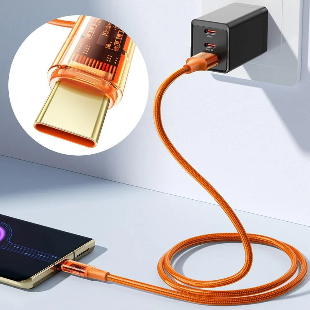 【Mcdodo】Type-C充電線快充線傳輸線閃充線 晶透 1.2M 麥多多 橘色 歷史價格詳細信息