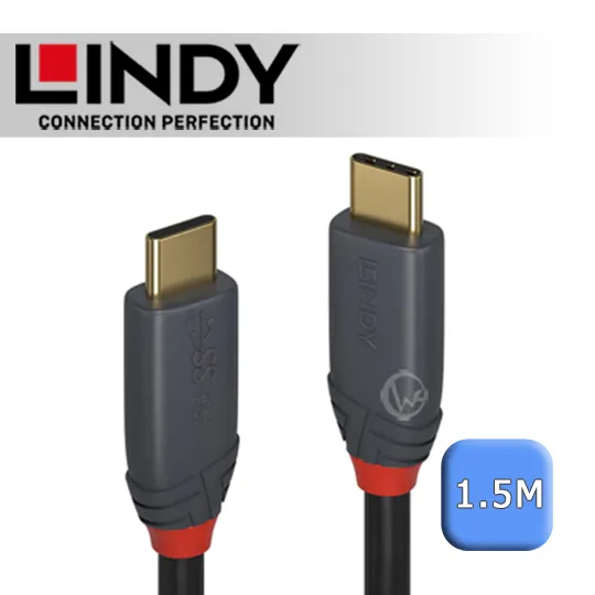 LINDY 林帝 ANTHRA USB 3.1 Gen 2 Type-C/公 to A/公 傳輸線 + PD電流晶片 1.5m (36912) 歷史價格詳細信息