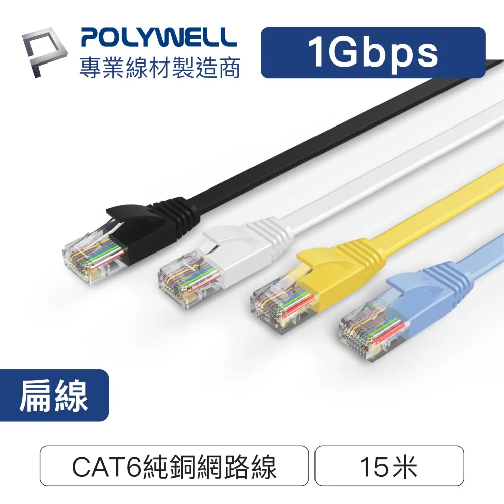 POLYWELL CAT6A 高速網路扁線 15M 歷史價格詳細信息
