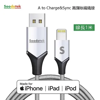 Soodatek SUL2高彈絲充電傳輸線-AL-1.5M(藍)1Set台【家樂福】 歷史價格詳細信息