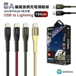 OWEIDA Lightning Type C 快充線 充電線 傳輸線 150 CM 適 iPhone 15 14 歷史價格詳細信息