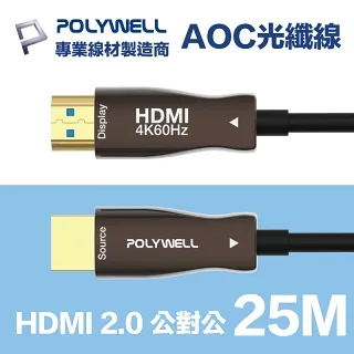 POLYWELL HDMI 2.0 AOC 光纖線 公對公 20M 歷史價格詳細信息