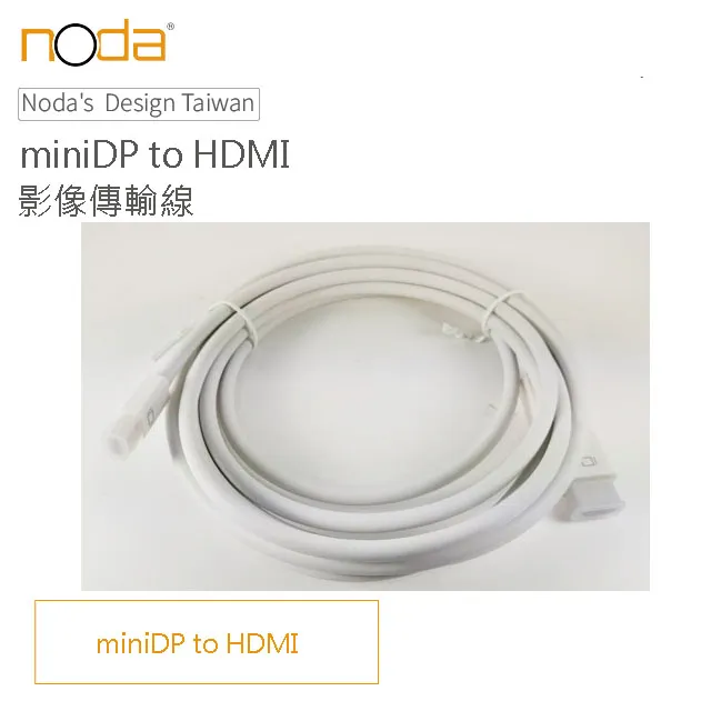 【Noda’s Design Taiwan】MiniDisplayPort to HDMI 影像轉接器 3米 歷史價格詳細信息