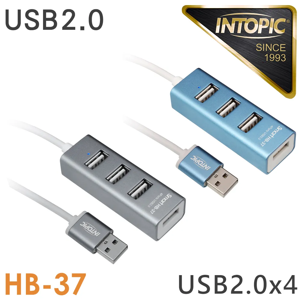 INTOPIC USB 2.0 4埠鋁合金集線器HB-27 歷史價格詳細信息
