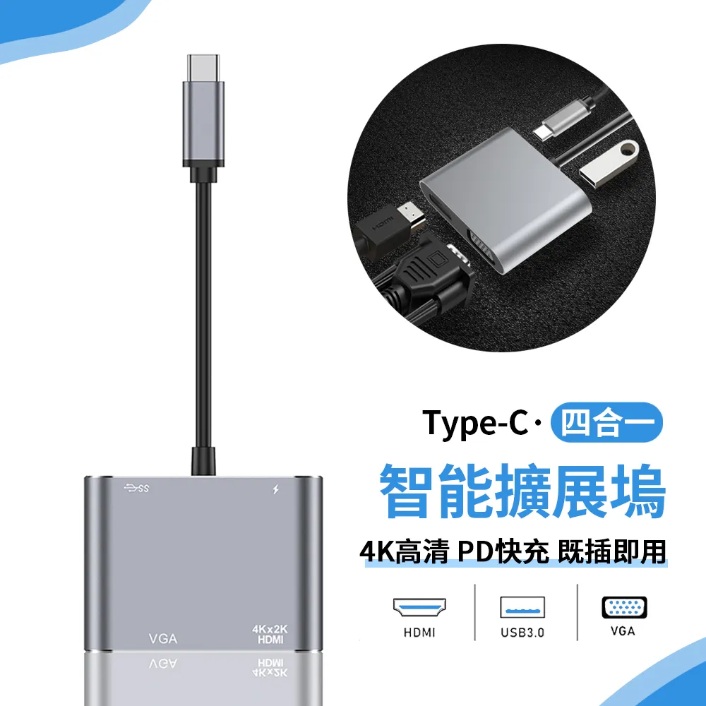 ANTIAN Type-C轉HDMI/VGA視頻轉換器 4K高清轉接器 手機筆電轉接頭 歷史價格詳細信息