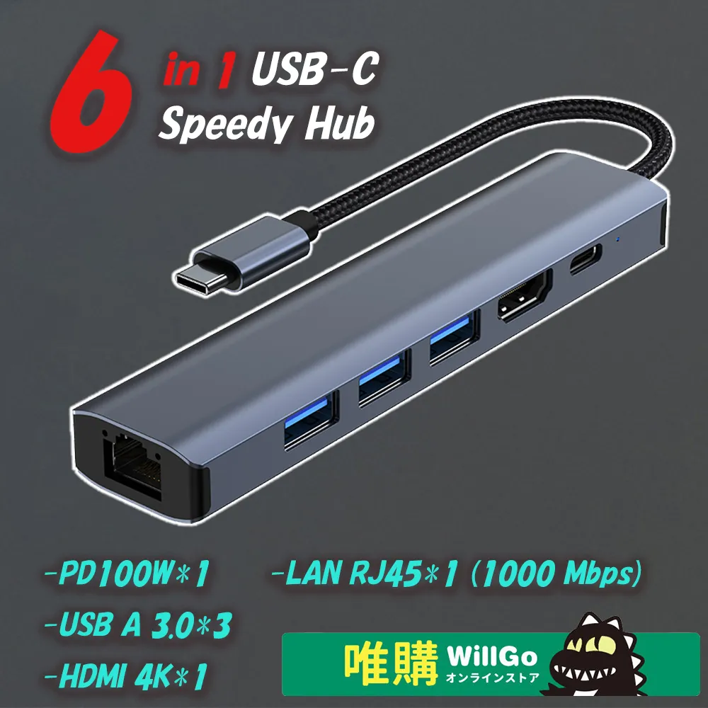WillGo 競速版 6 in 1 USB C 多機能集線器 歷史價格詳細信息
