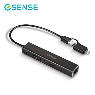 Esense USB轉RJ45+2A2C USB3.0 HUB  RJ405 歷史價格詳細信息
