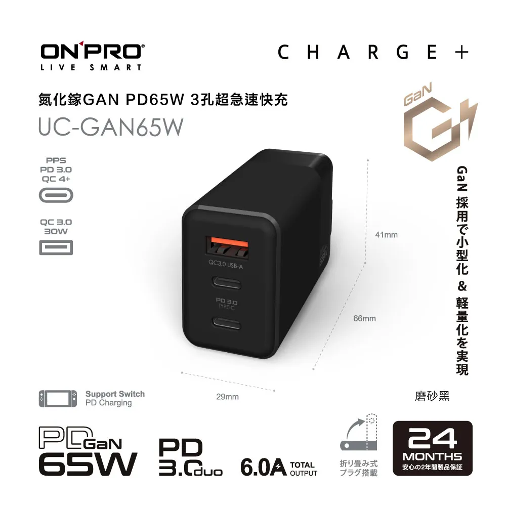 ONPRO UC GAN PD 65W 3孔 氮化鎵GaN  超急速 充電器 適 iPhone 16 15 歷史價格詳細信息