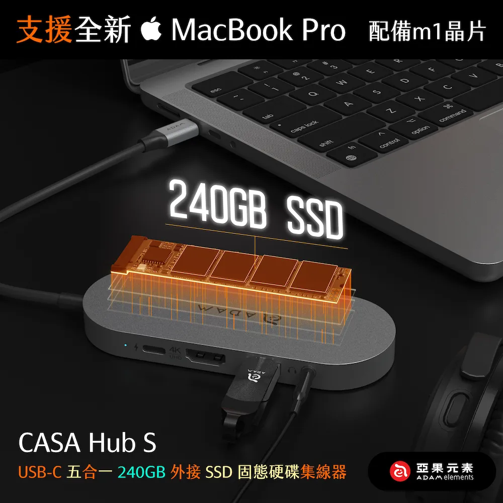 【亞果元素】CASA Hub S USB-C 五合一多功能 外接 SSD 固態硬碟集線器 240GB 灰 歷史價格詳細信息