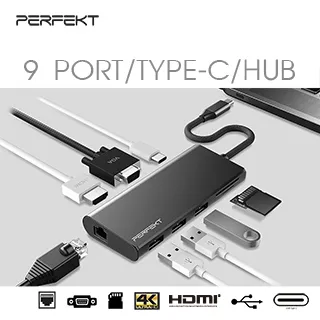 PERFEKT-USB 3.1 Type C 9孔 全功能HUB 歷史價格詳細信息
