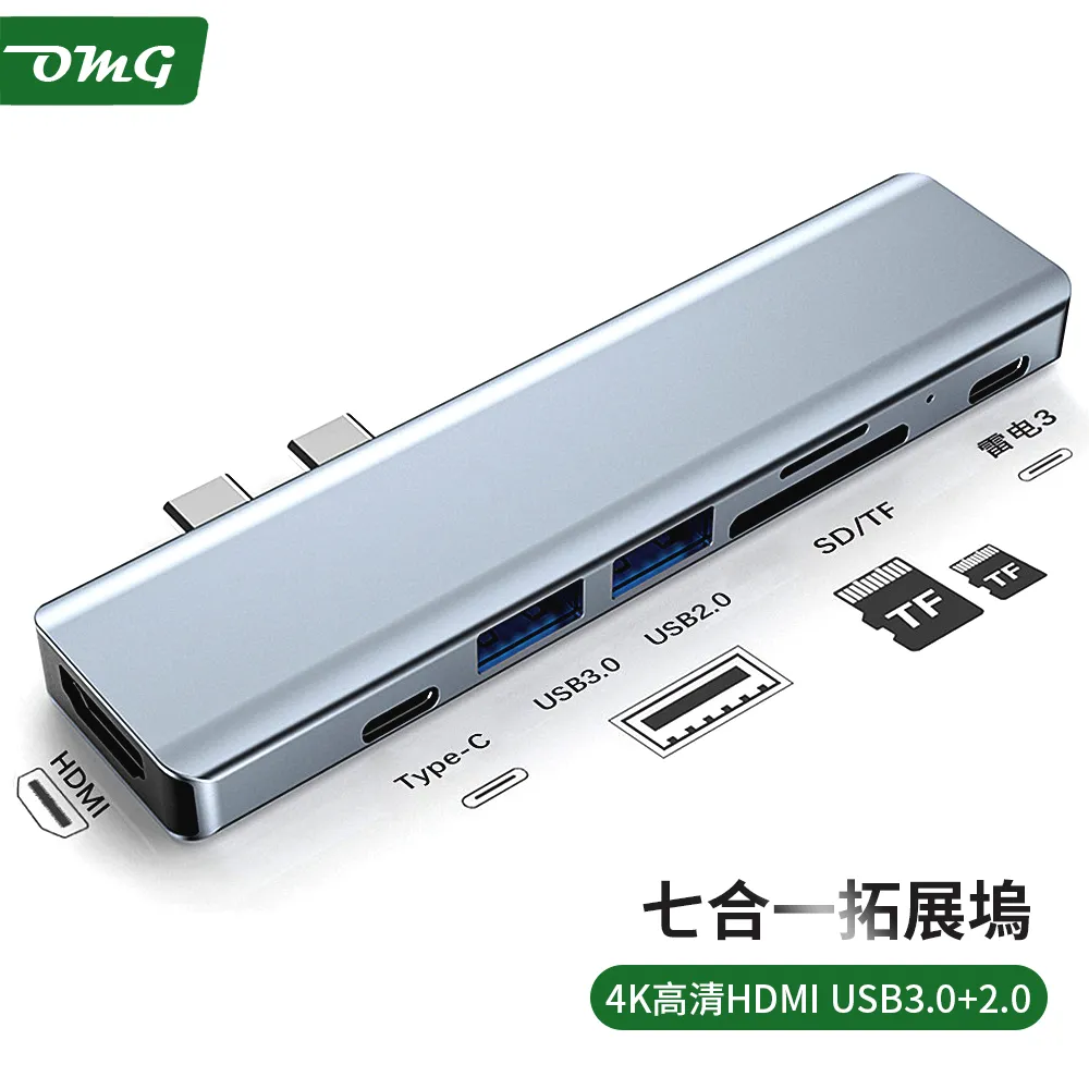OMG 7合1 typeC HUB集線器(USB/typeC/HDMI/讀卡機) 深空灰 歷史價格詳細信息