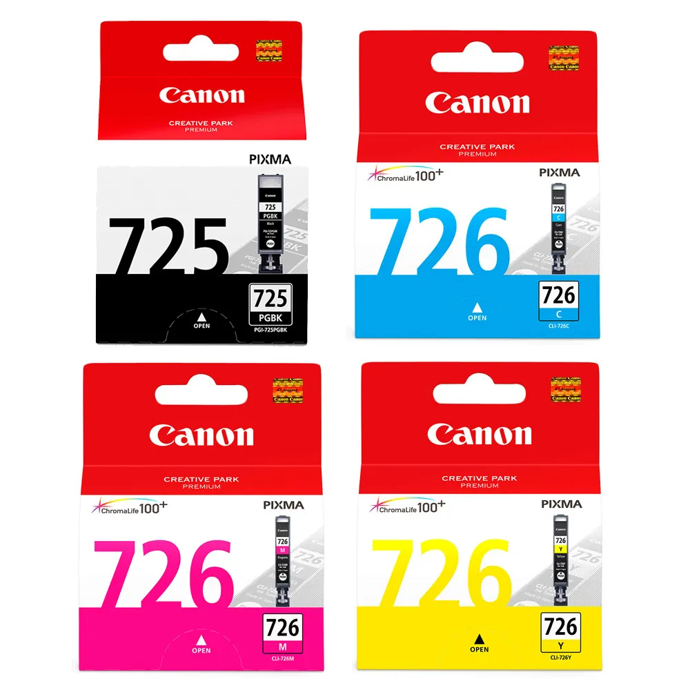 CANON PGI-725BK+726墨水五色一組 (1黑+1淺黑+1黃+1紅+1藍) 歷史價格詳細信息