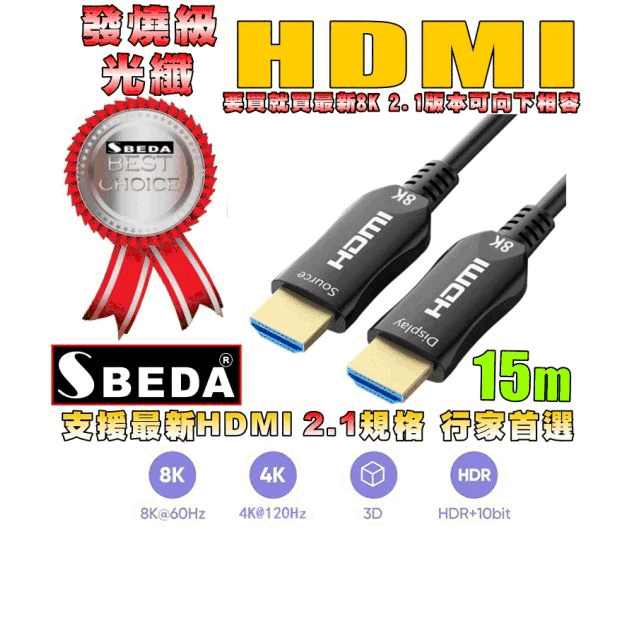 發燒級SBEDA HDMI2.1版光纖訊號線(20米) 歷史價格詳細信息