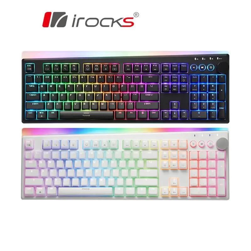 i-rocks 艾芮克 K71R RGB 機械式鍵盤 黑/白/無線/雙模/PBT鍵帽/智慧滾輪 IRK71 歷史價格詳細信息