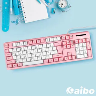 aibo KB16C 撞色發光 USB多媒體有線鍵盤-藍(中白) 歷史價格詳細信息