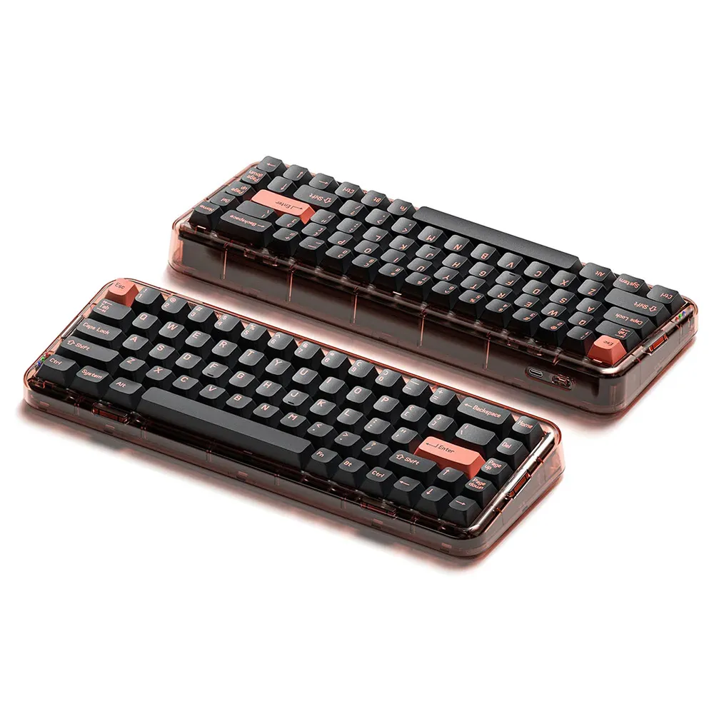 MelGeek Mojo68 水晶透明機械鍵盤 [68鍵/凱華 BOX PLASTIC 軸/三模/英文] 歷史價格詳細信息