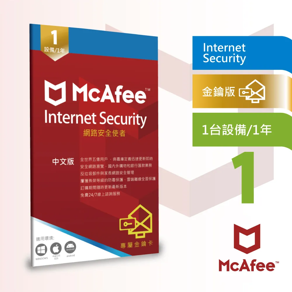 McAfee Internet Security  2020網路防毒使者3台 1年中文卡片版 歷史價格詳細信息