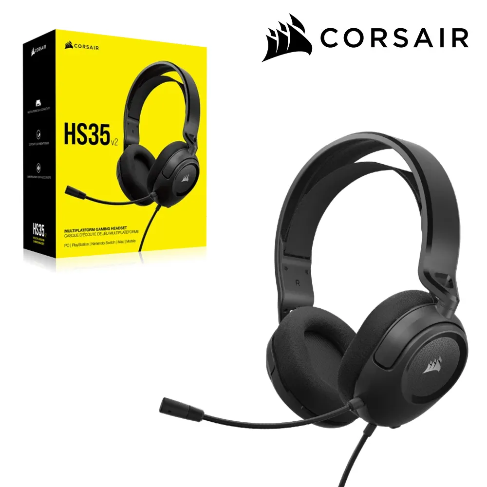 【CORSAIR 海盜船】HS35 V2 電競耳機麥克風[碳黑] 歷史價格詳細信息