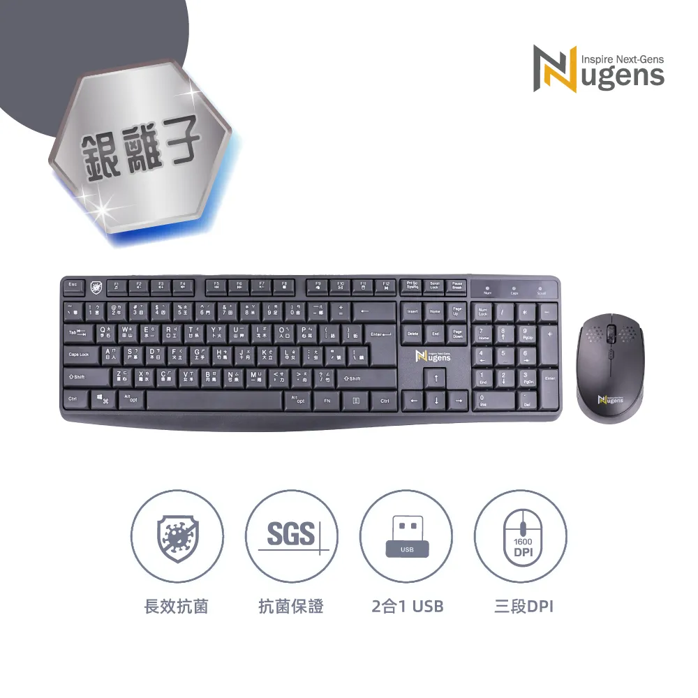 Nugens 持久抗菌無線鍵鼠組 歷史價格詳細信息