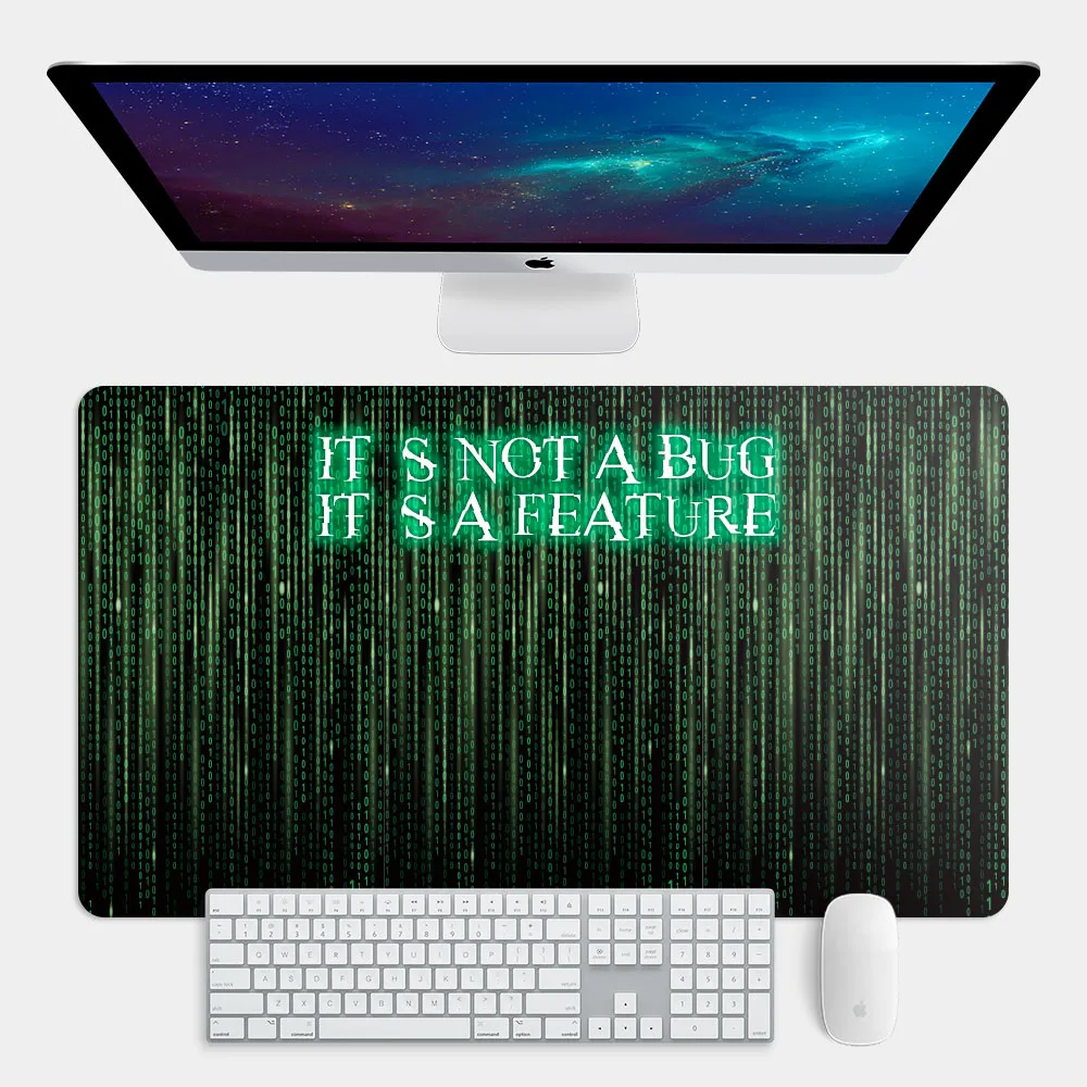 駭客任務 Its not a bug, its a feature 大尺寸 電競滑鼠墊 餐墊 辦公桌墊 歷史價格詳細信息