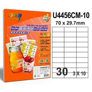 【彩之舞】進口雷射霧面透明標籤A4-8格圓角-2x4/10張/包 U4269CM-10x2包(貼紙、標籤紙、A4) 歷史價格詳細信息