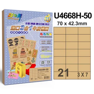 彩之舞 進口3合1牛皮標籤 6格直角 U99105H-50*2包 歷史價格詳細信息