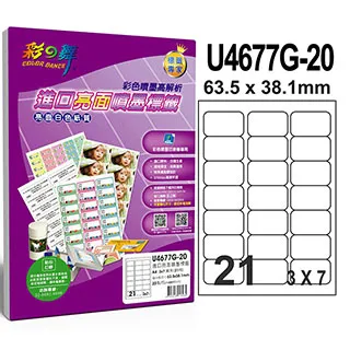 彩之舞 進口亮面噴墨標籤 56格直角 U4273G-20*2包 歷史價格詳細信息
