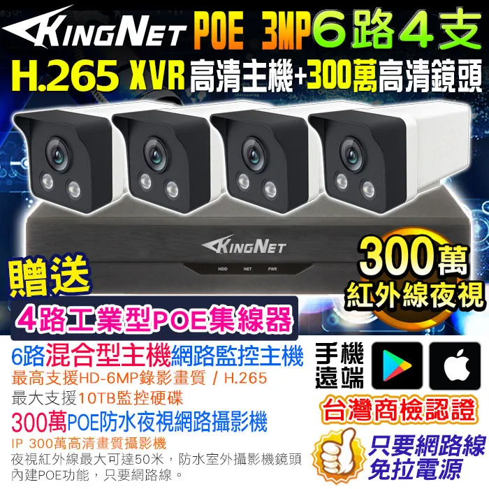 XVR 網路監控 12路4支套餐 POE 300萬高清 歷史價格詳細信息