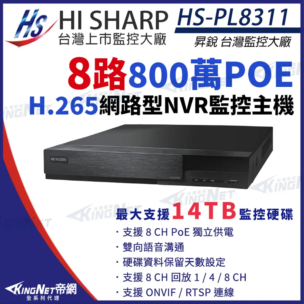 昇銳 H.265 4K 4路 雙向語音 PoE NVR 網路型錄影主機 歷史價格詳細信息